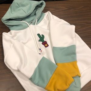 romwe sweater with cactus embroidery o/s